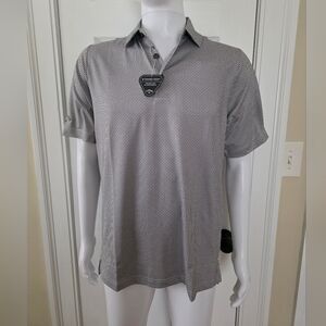 Callaway Men's Med Chevron Black and White Patterned Polo Shirt